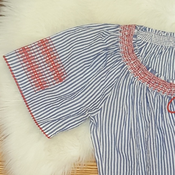 J Crew Embroidered Striped Tunic Beach Cover Up Size XS - Picture 5 of 8